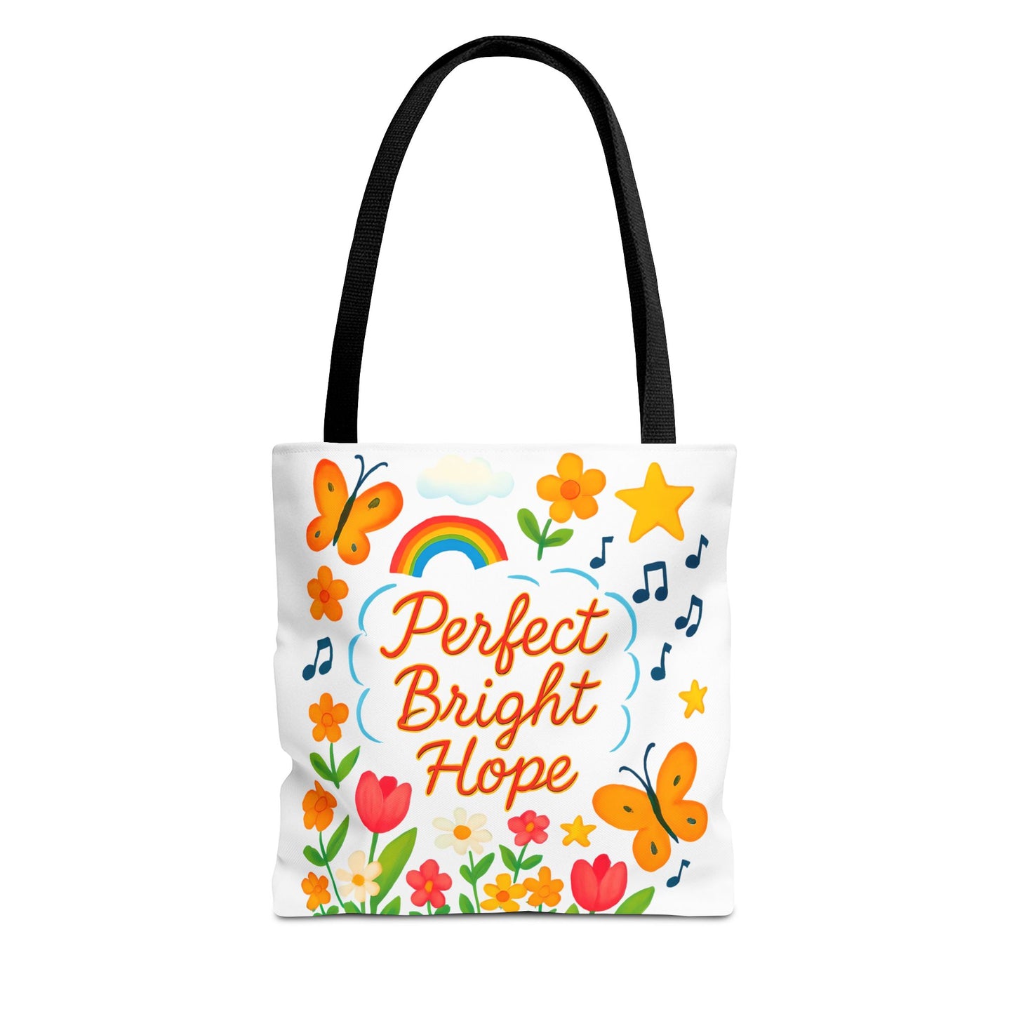 Perfect Bright Hope Floral Tote Bag, Colorful Reusable Eco-Friendly Shopping Bag, Gift for Her, Spring Tote, Everyday Use, Tote with Butterflies