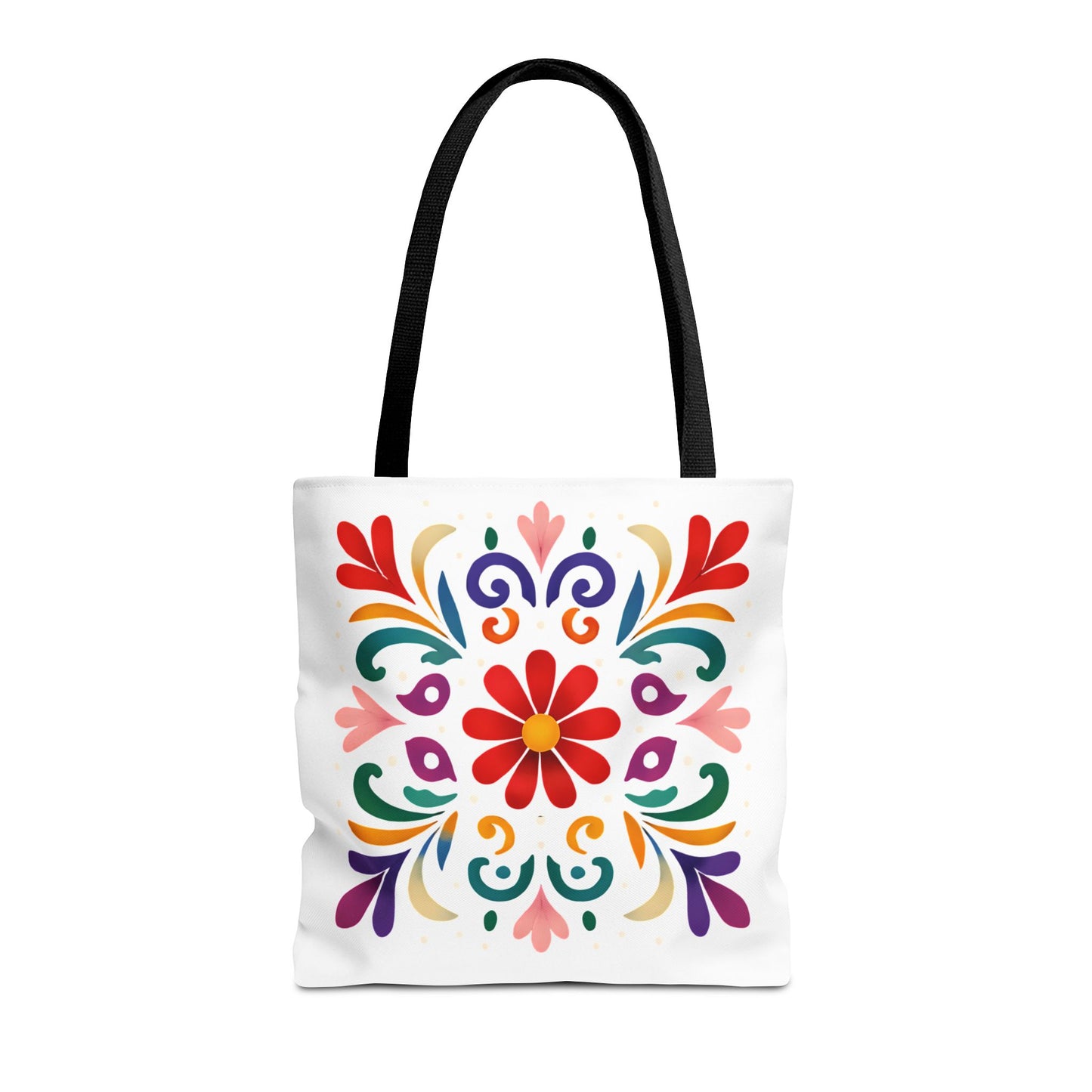 Vibrant Folk Art Floral Tote Bag, Colorful Shopping Bag, Beach Bag, Gift for Her