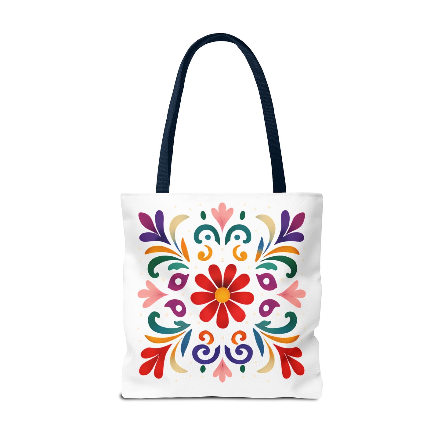 Vibrant Folk Art Floral Tote Bag, Colorful Shopping Bag, Beach Bag, Gift for Her