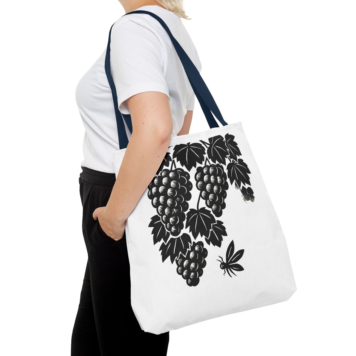 Grape Vine Tote Bag - Stylish Reusable Shopping Bag, Gift for Wine Lovers, Farmers Market Accessory, Elegant Floral Design