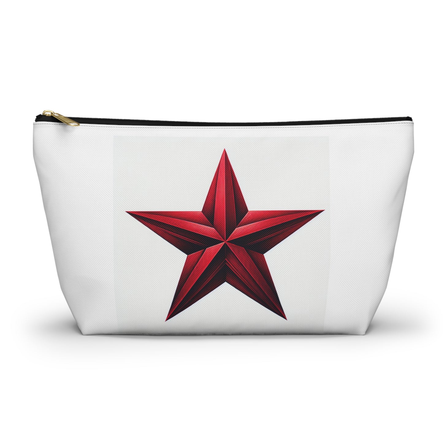 Stylish Red Star Zipper Accessory Pouch, Perfect for Gifts, Makeup Bag, Travel Organizer, Holiday & Everyday Use
