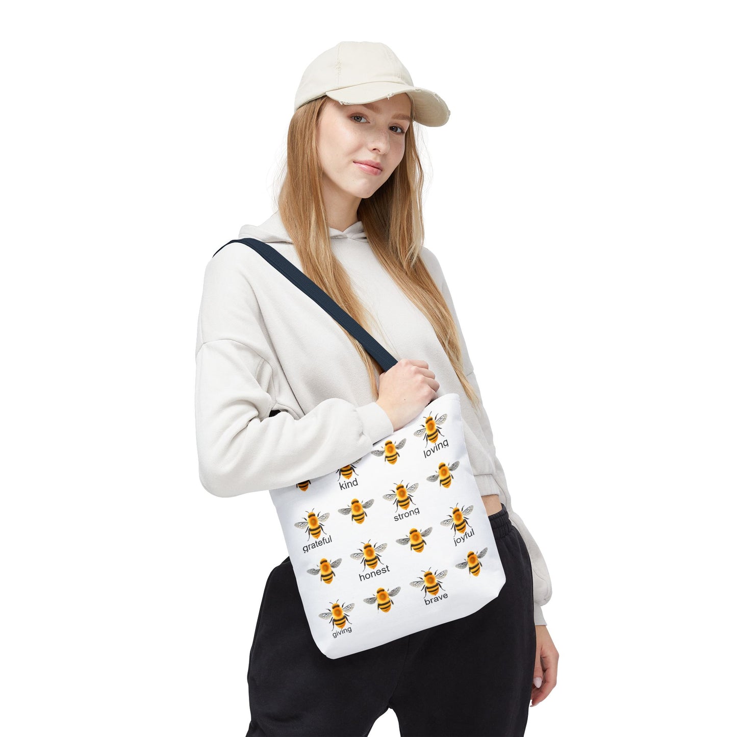 Inspirational Bee Tote Bag, Eco-Friendly Bag for Shopping, Gift for Friends, Kindness Quote Bag, Positive Affirmation Tote