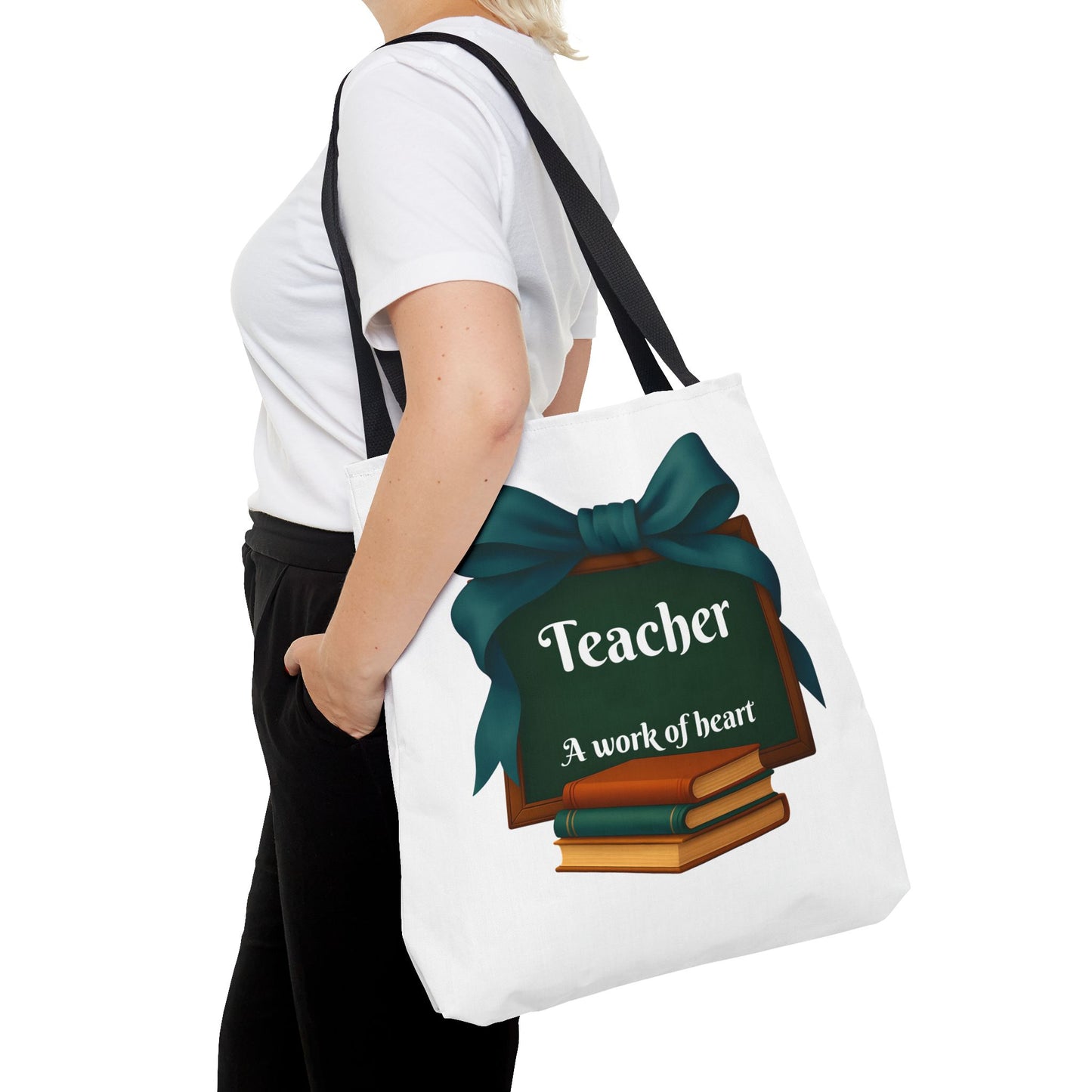 Personalize Unisex Teacher Appreciation Tote Bag, Gift for Educators, Back to School, Messy Coquette Design