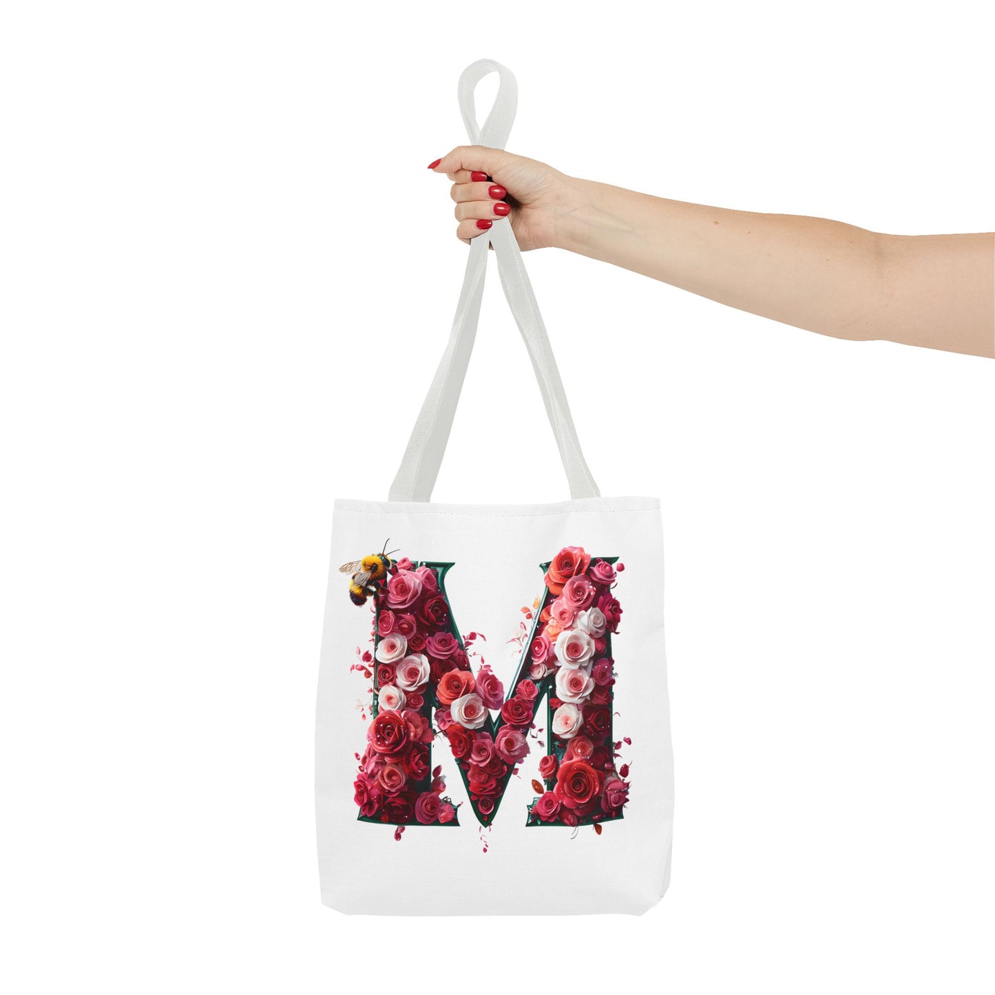 Floral Alphabet 'M' Tote Bag for Every Occasion, Gift For Her