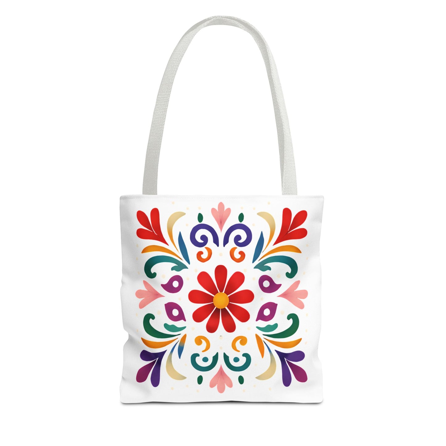 Vibrant Folk Art Floral Tote Bag, Colorful Shopping Bag, Beach Bag, Gift for Her