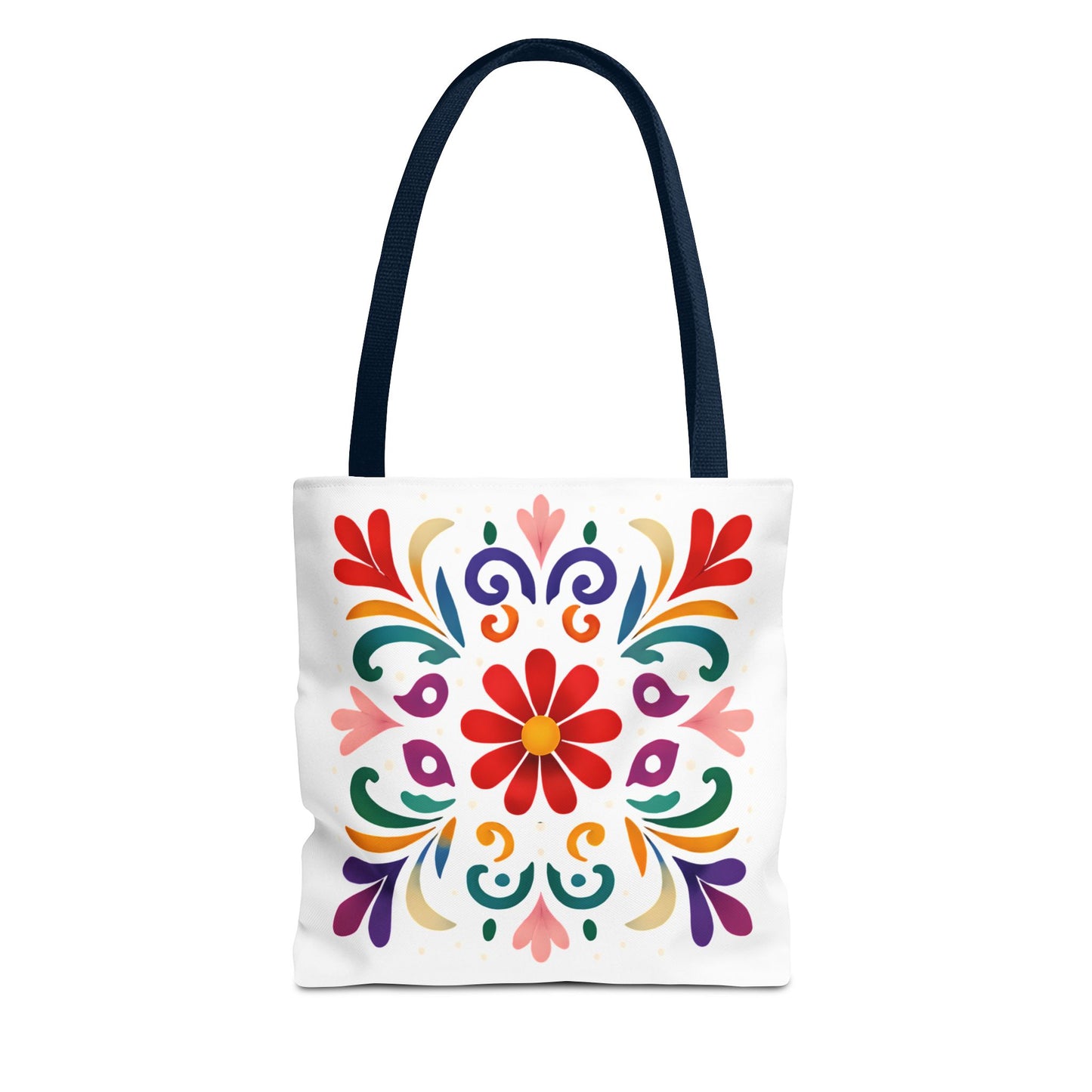 Vibrant Folk Art Floral Tote Bag, Colorful Shopping Bag, Beach Bag, Gift for Her