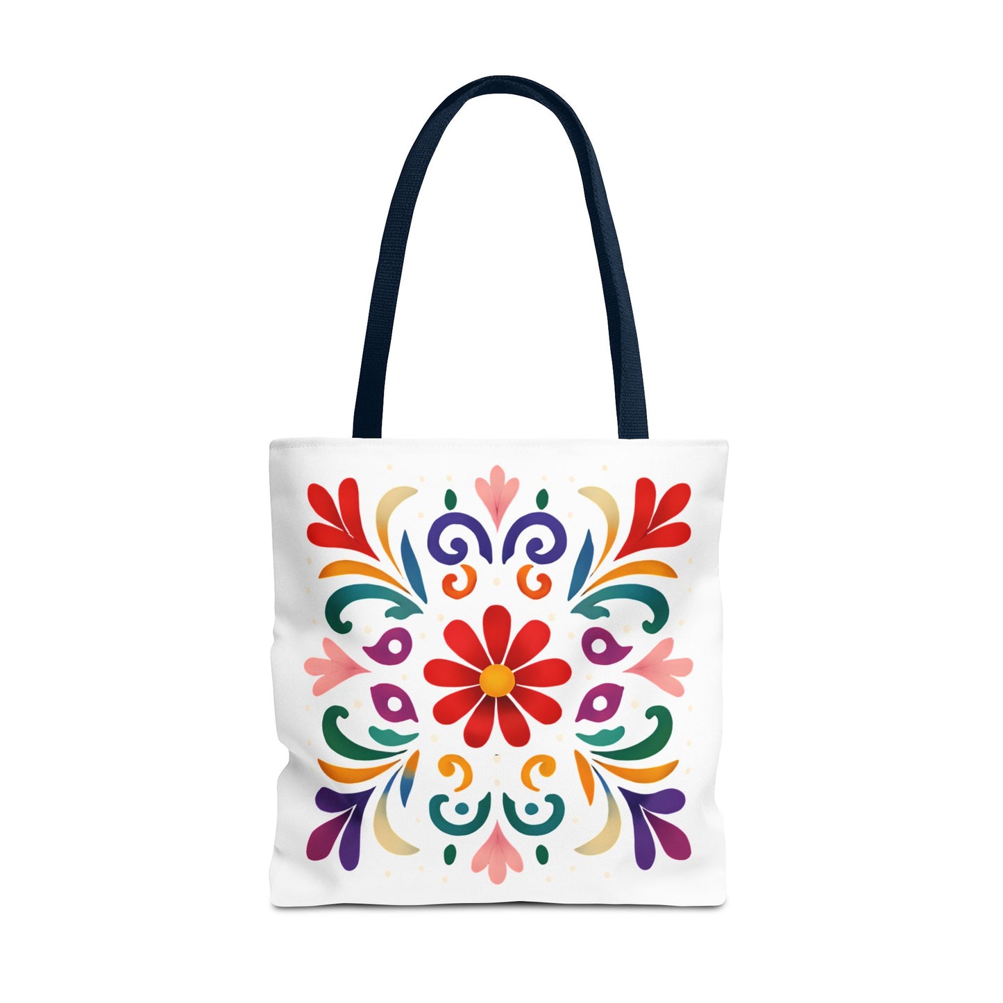 Vibrant Folk Art Floral Tote Bag, Colorful Shopping Bag, Beach Bag, Gift for Her