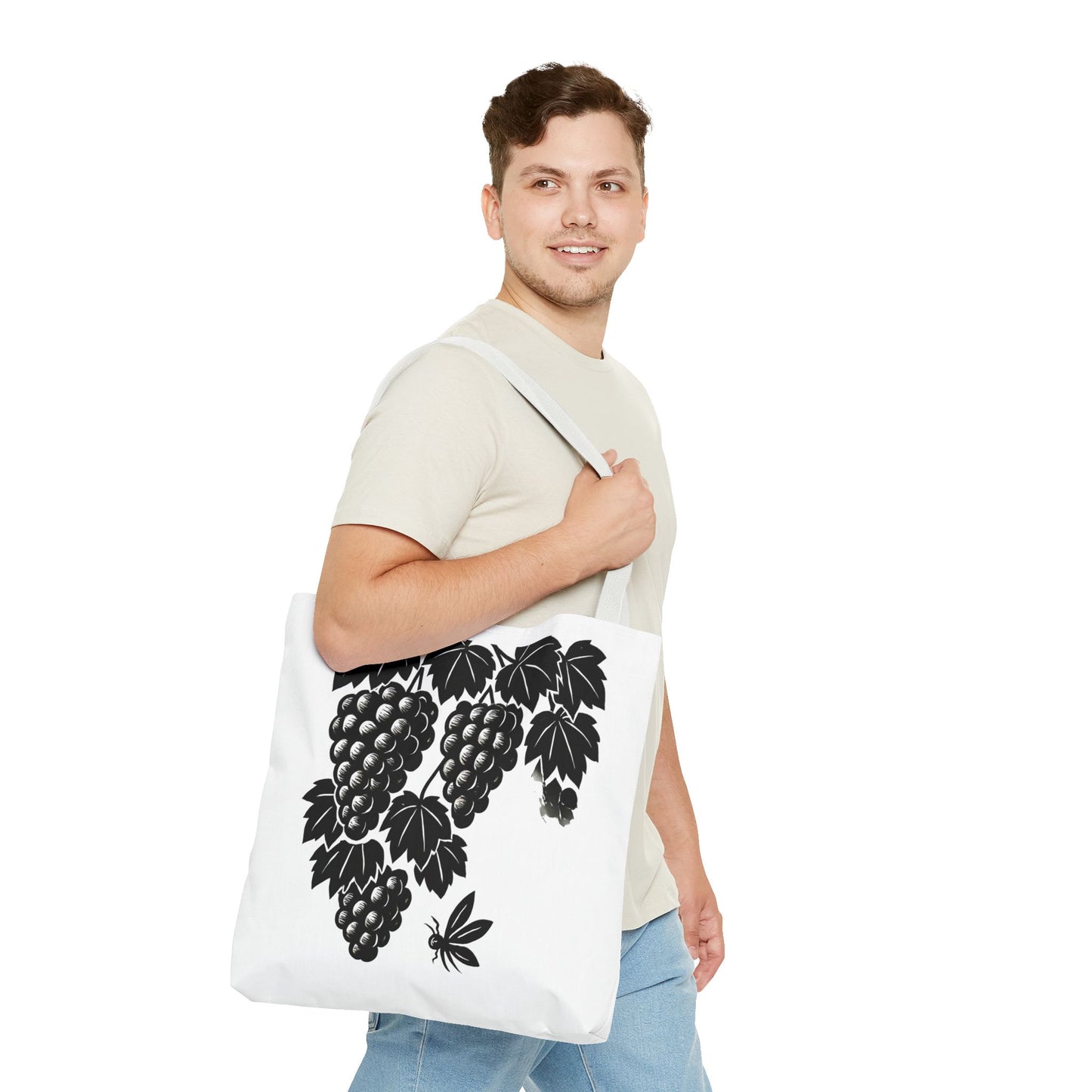 Grape Vine Tote Bag - Stylish Reusable Shopping Bag, Gift for Wine Lovers, Farmers Market Accessory, Elegant Floral Design