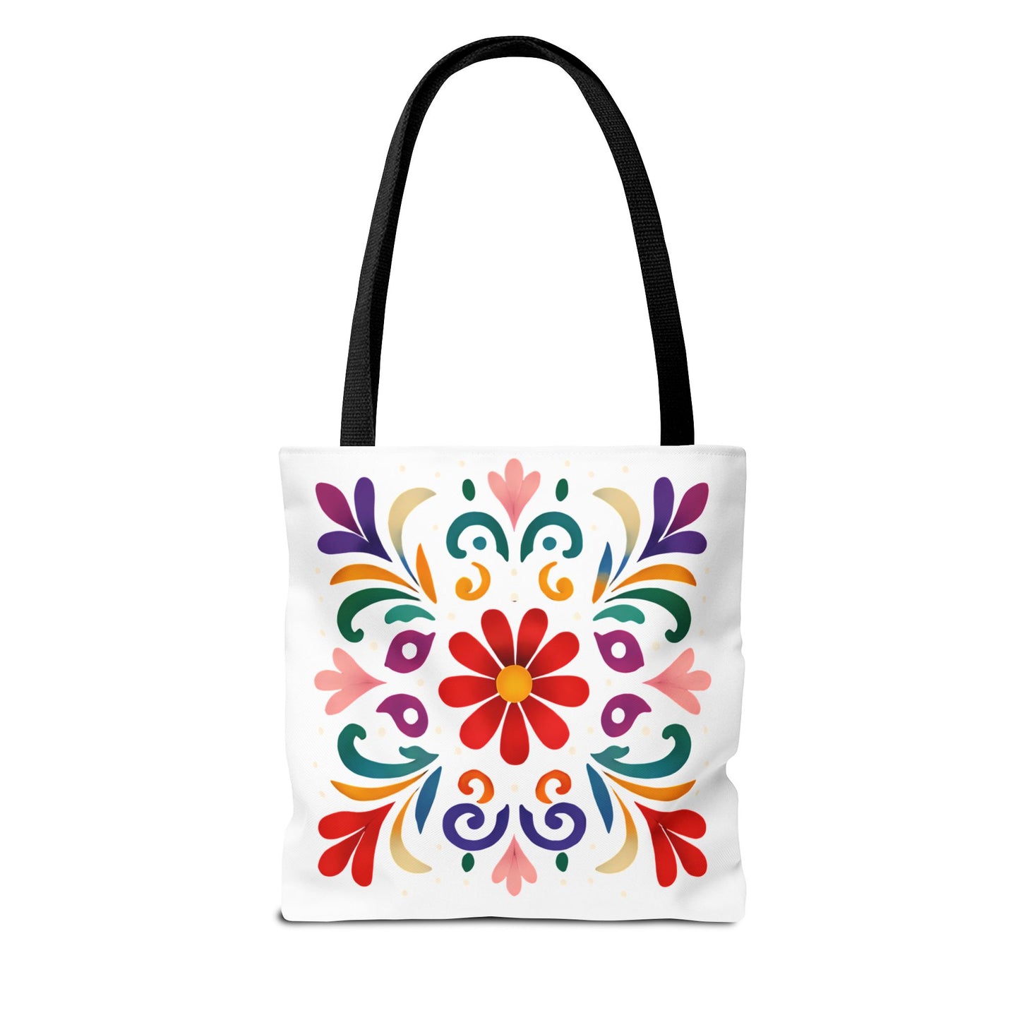 Vibrant Folk Art Floral Tote Bag, Colorful Shopping Bag, Beach Bag, Gift for Her