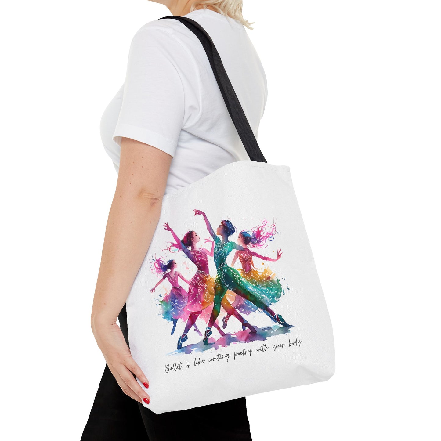 Uplifting Dancer's Tote Bag - 'Ballet is Like Writing Poetry with Your Body'