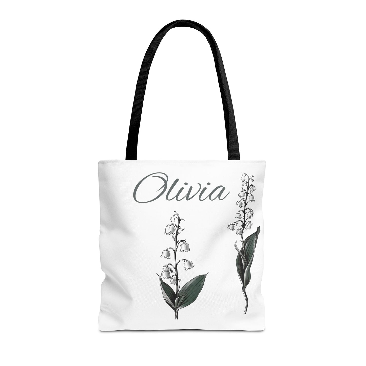 Personalized Lily of the Valley Tote Bag - Eco-friendly Reusable Shopping Tote, May Birth Month Flower Gift, Women’s Accessory