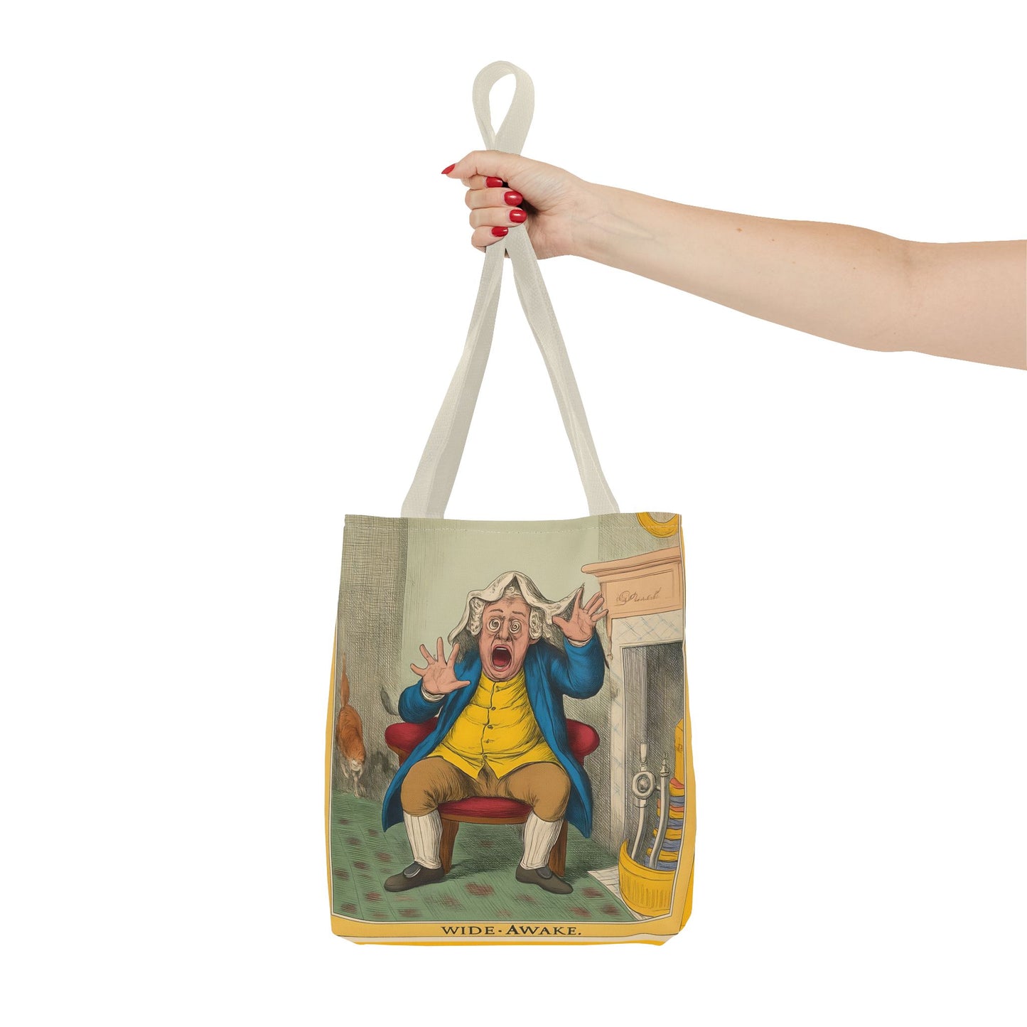 Vintage Tote Bag with Historic Political Cartoon, Reusable Grocery Shopping Bag, Unique Art Tote, Everyday Carryall
