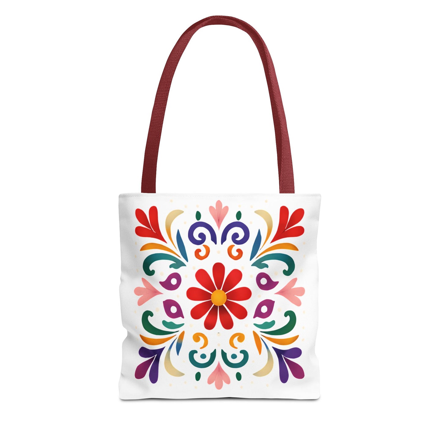 Vibrant Folk Art Floral Tote Bag, Colorful Shopping Bag, Beach Bag, Gift for Her