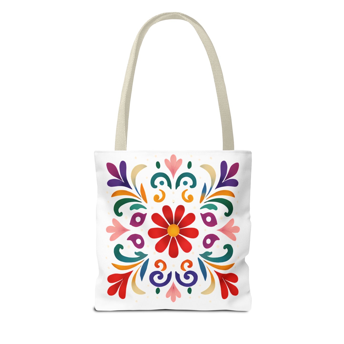 Vibrant Folk Art Floral Tote Bag, Colorful Shopping Bag, Beach Bag, Gift for Her