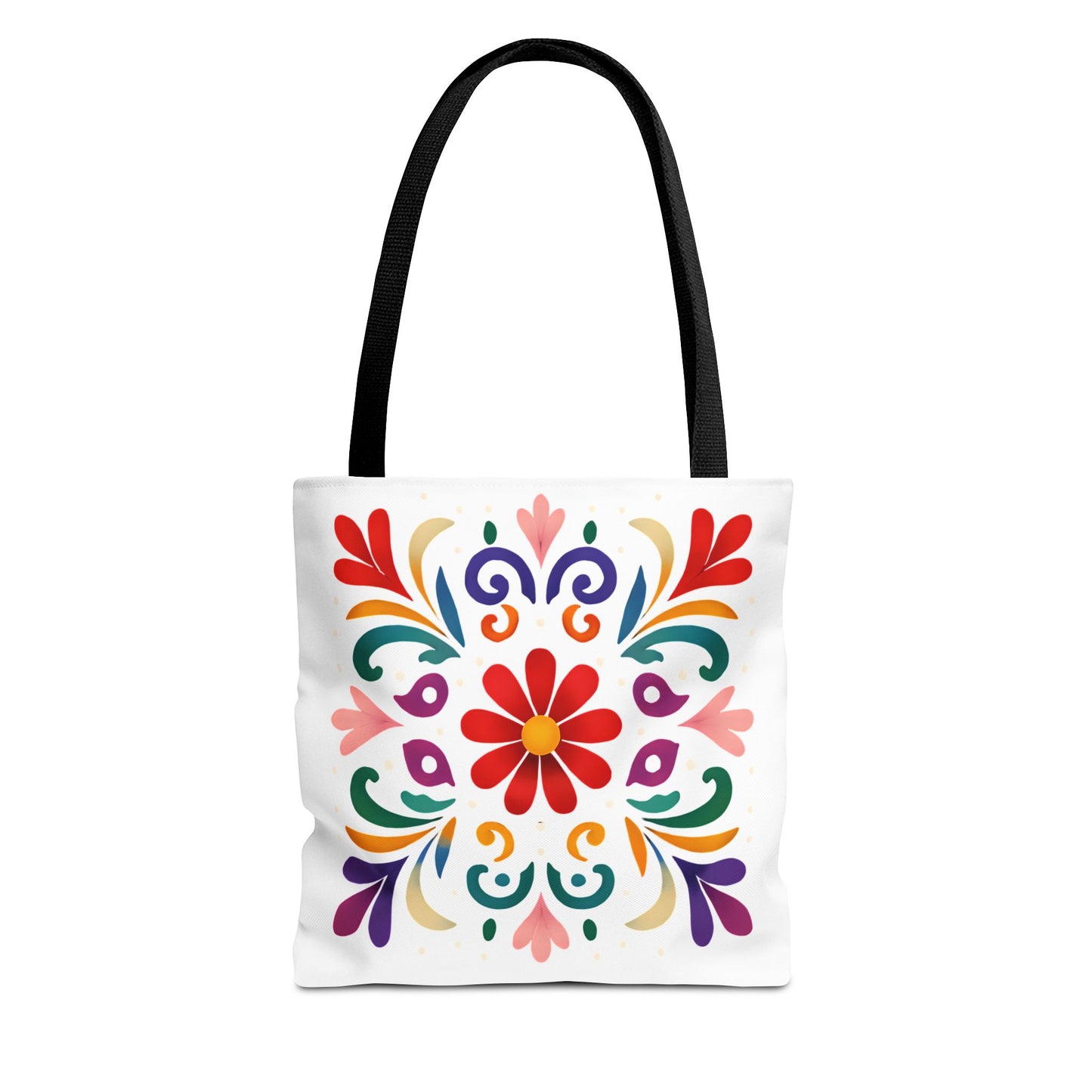 Vibrant Folk Art Floral Tote Bag, Colorful Shopping Bag, Beach Bag, Gift for Her