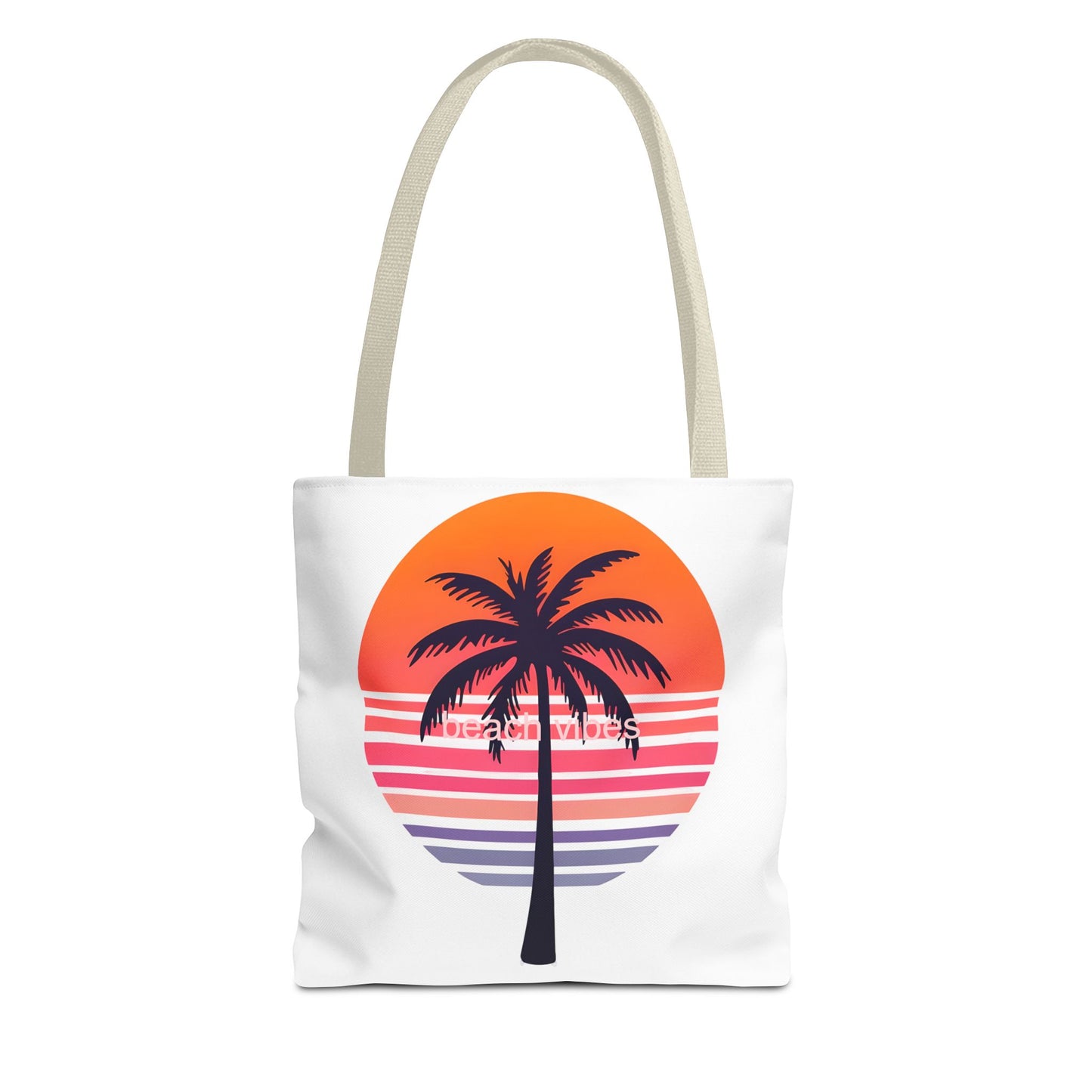 Tote Bag for Beach Lovers, Sunset Palm Tree Design, Eco-Friendly Shopping Bag, Perfect Gift for Summer Adventures, AOP Tote