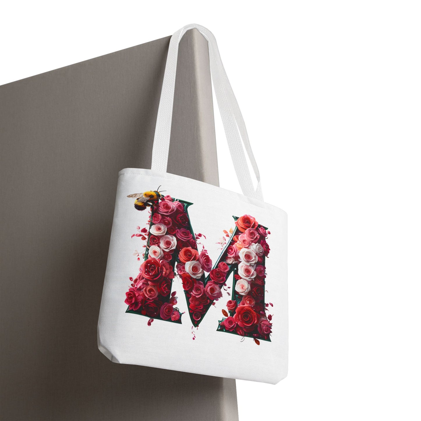 Floral Alphabet 'M' Tote Bag for Every Occasion, Gift For Her