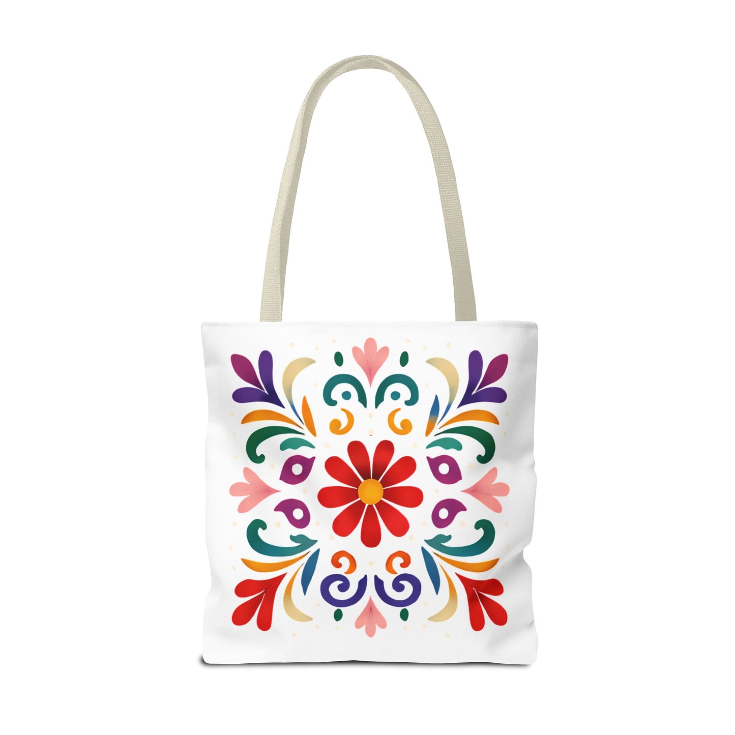 Vibrant Folk Art Floral Tote Bag, Colorful Shopping Bag, Beach Bag, Gift for Her