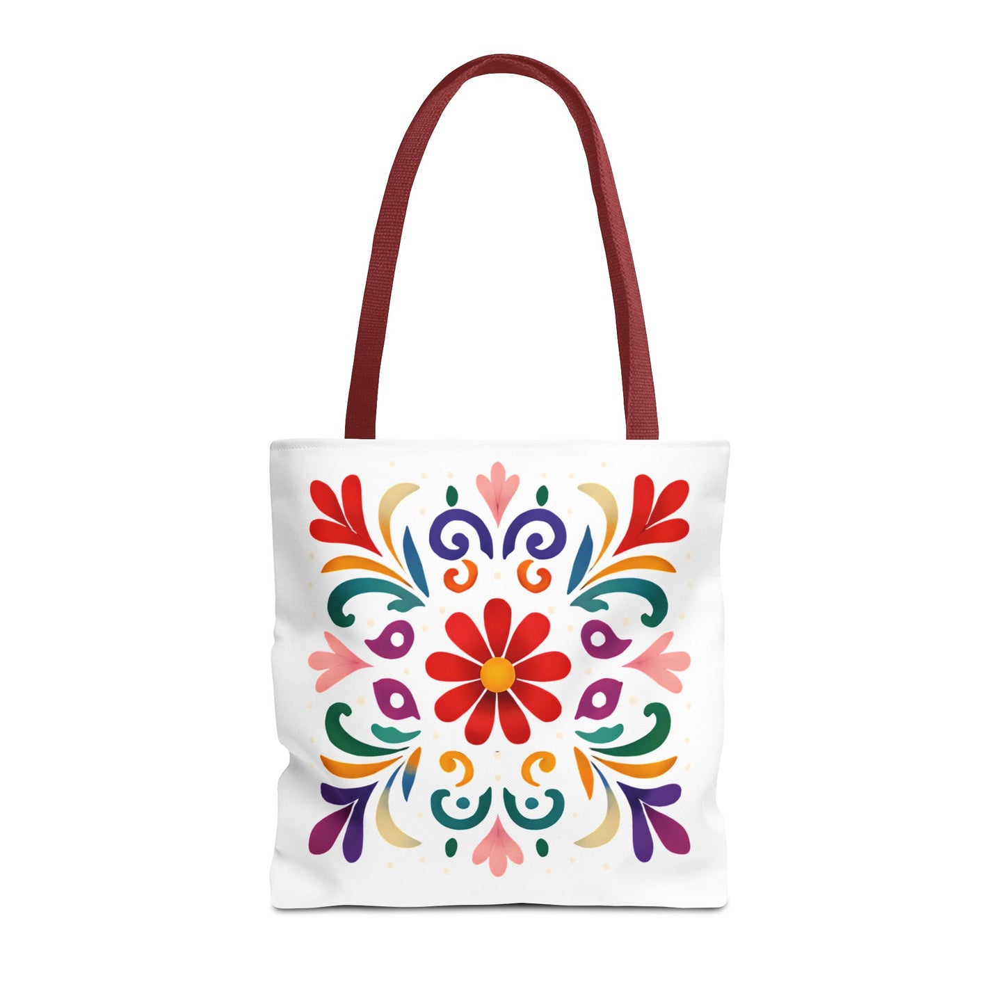 Vibrant Folk Art Floral Tote Bag, Colorful Shopping Bag, Beach Bag, Gift for Her