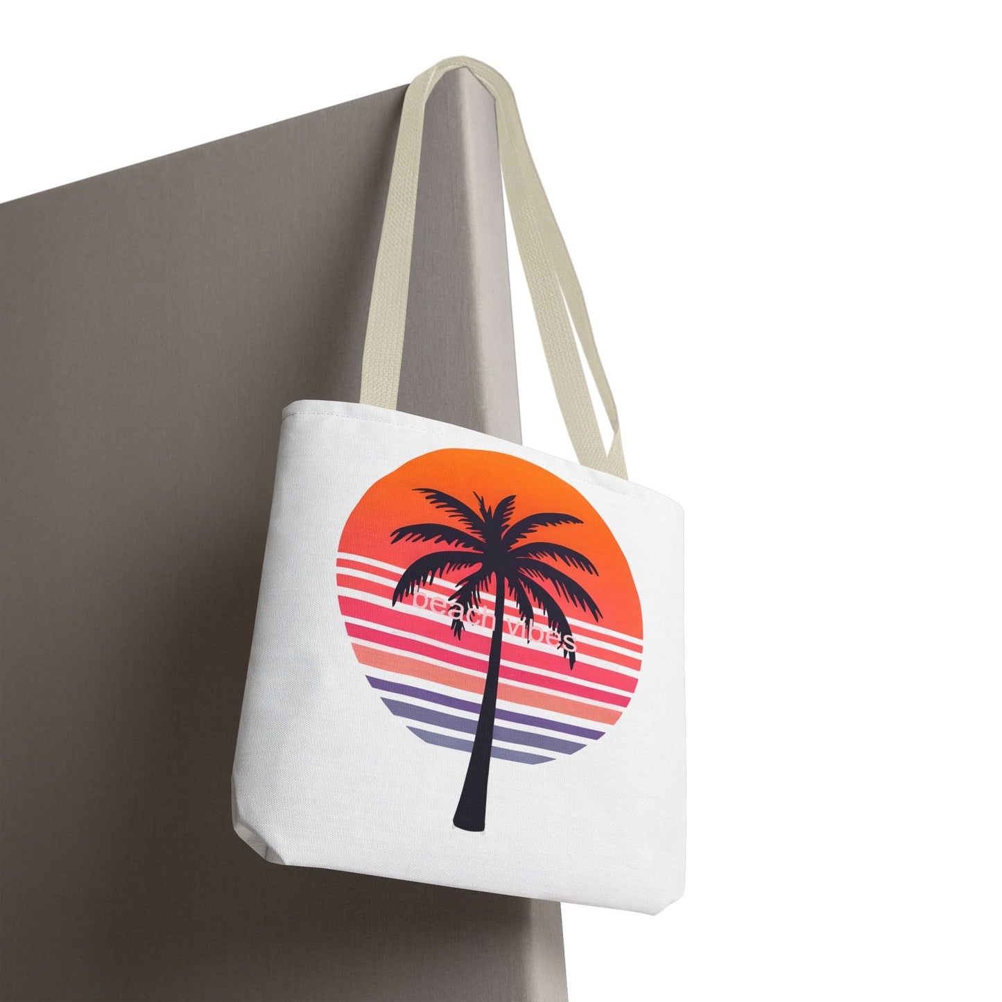 Tote Bag for Beach Lovers, Sunset Palm Tree Design, Eco-Friendly Shopping Bag, Perfect Gift for Summer Adventures, AOP Tote