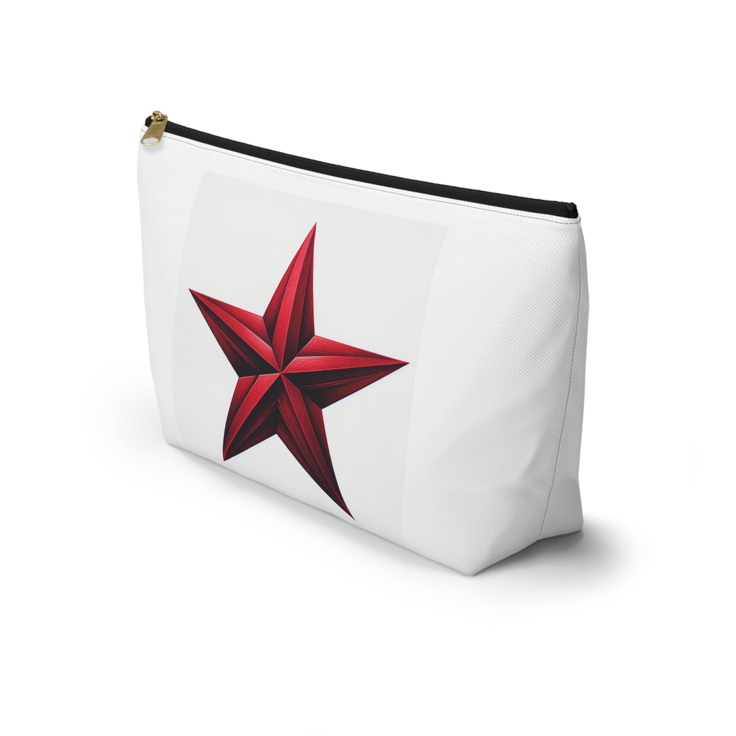 Stylish Red Star Zipper Accessory Pouch, Perfect for Gifts, Makeup Bag, Travel Organizer, Holiday & Everyday Use
