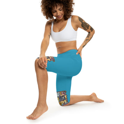 Perfect Bright Hope Women’s Capri Leggings, Colorful Activewear, Inspirational Fitness Pants, Comfortable Workout Gear, Motivational Leggings