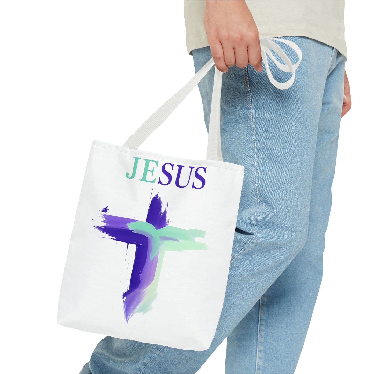Colorful Modern Christian Tote Bag, Gift For Her, Uplifting Message, Faith Based Accessory