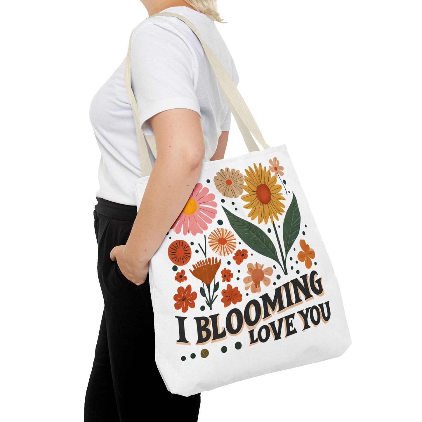 Floral Tote Bag - "I Blooming Love You" - Perfect Gift for Birthdays, Mother's Day, or Spring Celebrations, Floral Shopping Bag, [...]