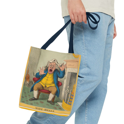 Vintage Tote Bag with Historic Political Cartoon, Reusable Grocery Shopping Bag, Unique Art Tote, Everyday Carryall