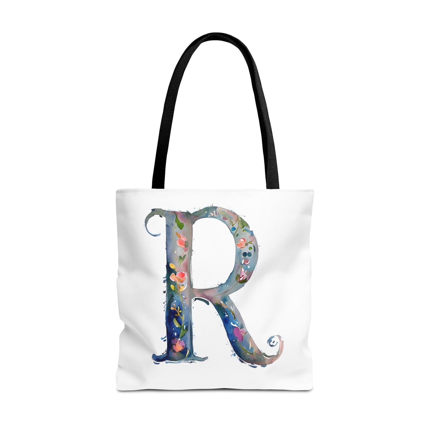 Watercolor Alphabet 'R' Tote Bag, Stylish Everyday Carryall