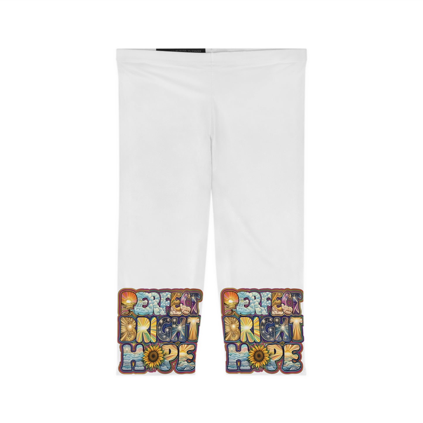 Perfect Bright Hope Motivational Capri Leggings | Women’s Activewear for Yoga, Exercise, Gift, Fitness
