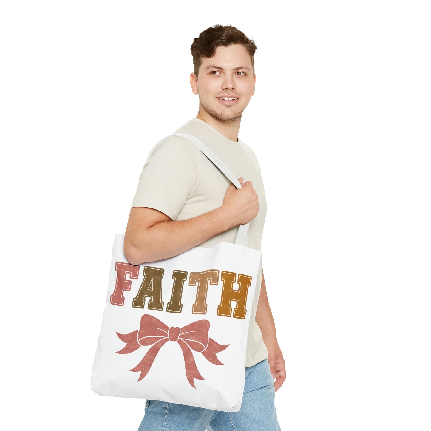 Faith-Inspired Tote Bag with Coquette Bow | Motivational Gift, Faith Bag, Spiritual Accessories, Everyday Use, Christian Tote