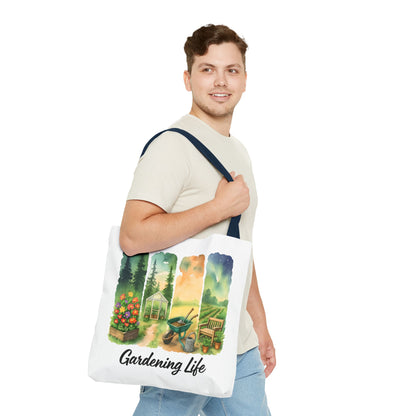 Gardening Life Tote Bag | Gardening Accessory, Shopping Bag, Gift for Gardeners, Floral Design, Reusable Tote