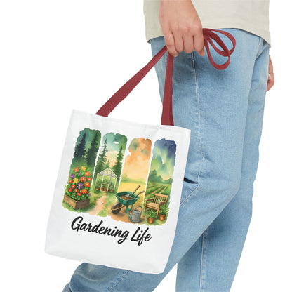 Gardening Life Tote Bag | Gardening Accessory, Shopping Bag, Gift for Gardeners, Floral Design, Reusable Tote