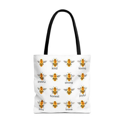 Inspirational Bee Tote Bag, Eco-Friendly Bag for Shopping, Gift for Friends, Kindness Quote Bag, Positive Affirmation Tote