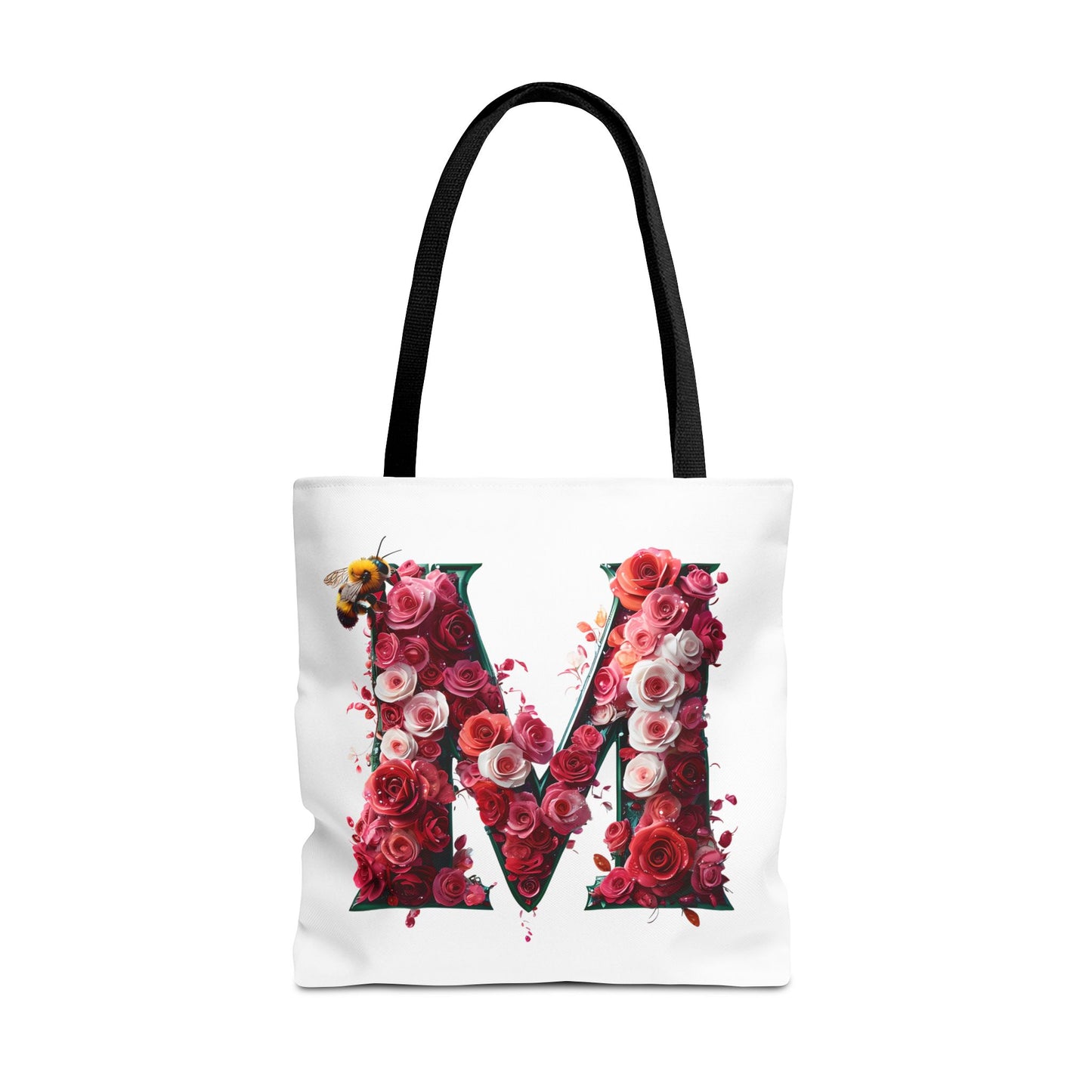 Floral Alphabet 'M' Tote Bag  for Every Occasion, Gift For Her