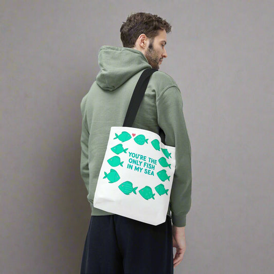 romantic fish tote bag