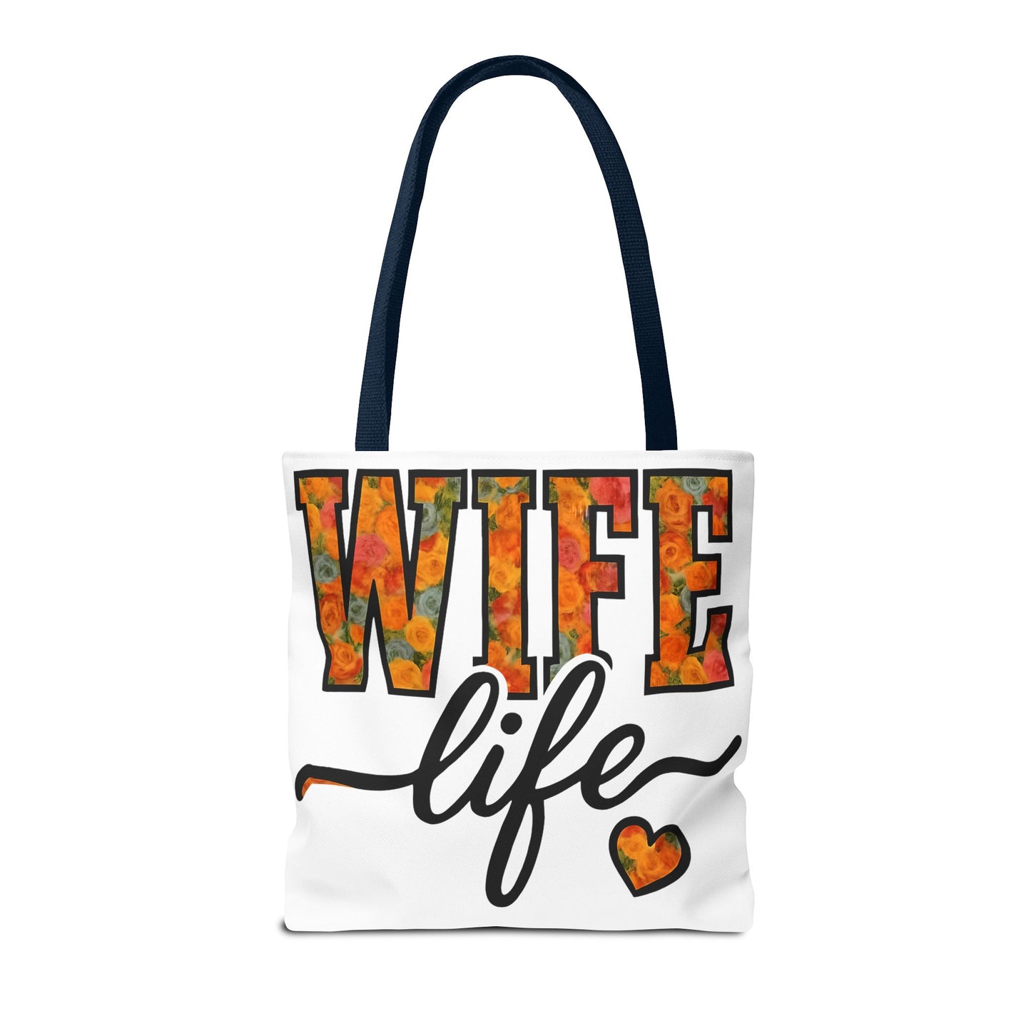 Floral Wife Life Tote Bag, Fun Gift for Spouses, Everyday Use, Beach Bag, Shopping Tote, Marriage Celebration