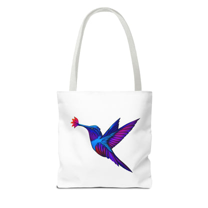 Colorful Hummingbird Tote Bag, Love Love Love Forever Shopping Bag, Vacation Carryall, Artsy Gift