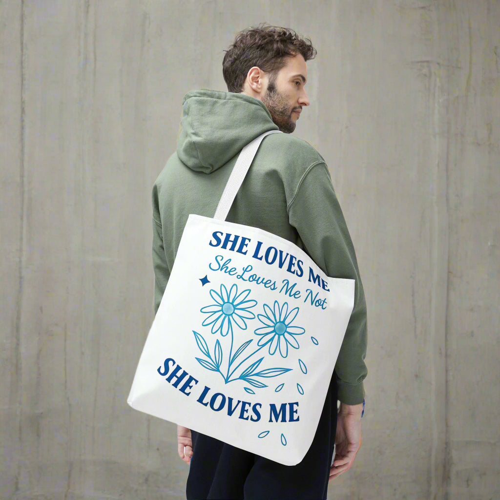 daisy floral all over print tote bag