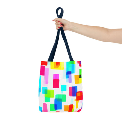 Colorful Geometric Tote Bag, Vibrant Beach Bag, Eclectic Boho Grocery Tote, Unique Gift for Her, Abstract Artistic Accessory