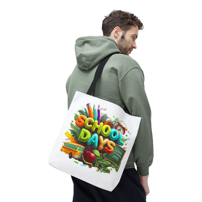 Colorful School Days Tote Bag For Students, Teachers, Back to School, Stylish Shopping Bag, Educational Gift, Eco-Friendly Reusable