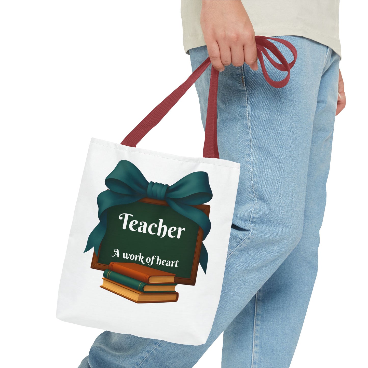 Personalize Unisex Teacher Appreciation Tote Bag, Gift for Educators, Back to School, Messy Coquette Design