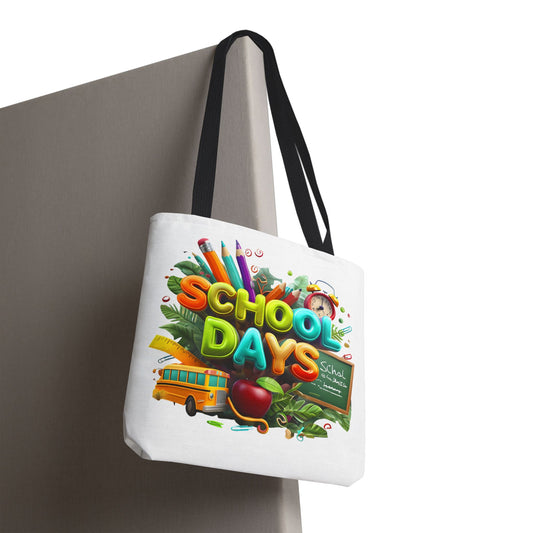 Colorful School Days Tote Bag For Students, Teachers, Back to School, Stylish Shopping Bag, Educational Gift, Eco-Friendly Reusable