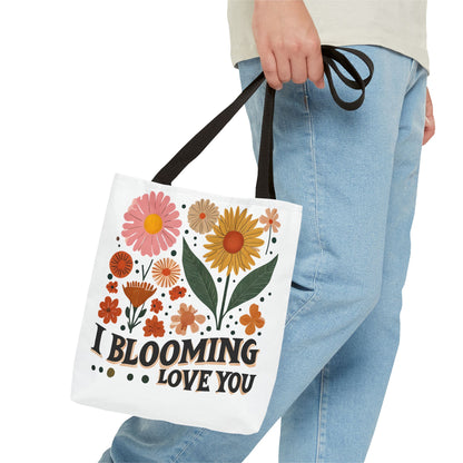 Floral Tote Bag - "I Blooming Love You" - Perfect Gift for Birthdays, Mother's Day, or Spring Celebrations, Floral Shopping Bag, [...]