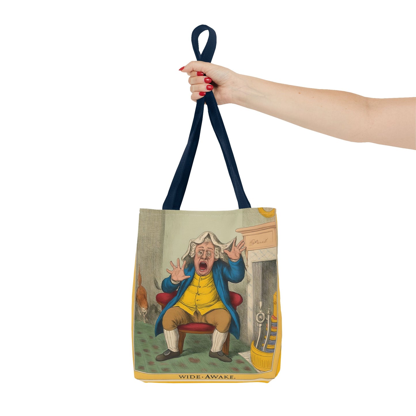 Vintage Tote Bag with Historic Political Cartoon, Reusable Grocery Shopping Bag, Unique Art Tote, Everyday Carryall