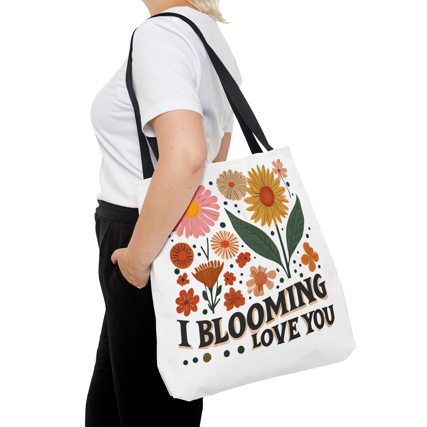 Floral Tote Bag - "I Blooming Love You" - Perfect Gift for Birthdays, Mother's Day, or Spring Celebrations, Floral Shopping Bag, [...]