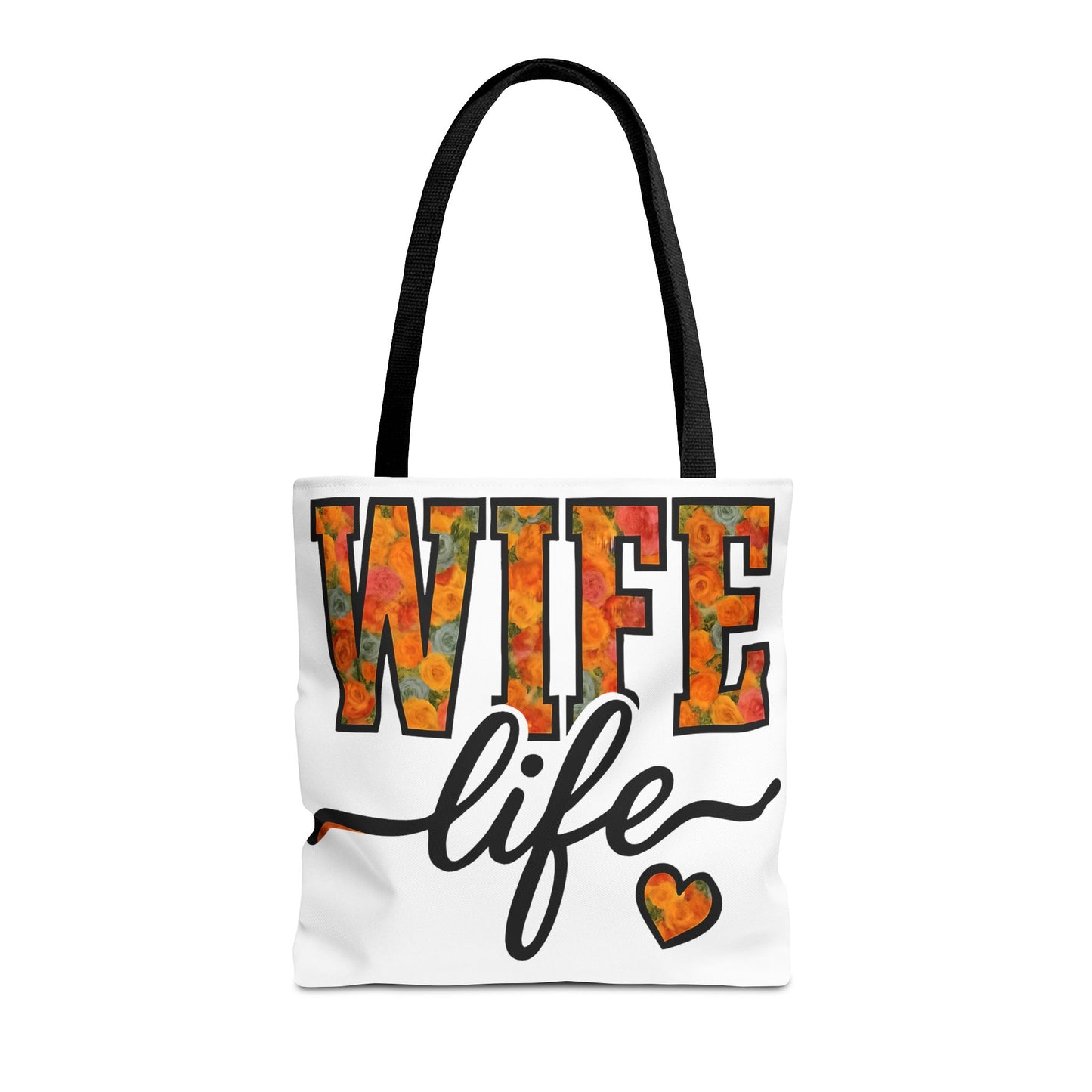 Floral Wife Life Tote Bag, Fun Gift for Spouses, Everyday Use, Beach Bag, Shopping Tote, Marriage Celebration