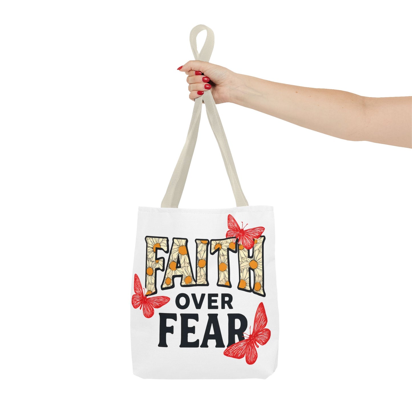 Inspiring Tote Bag – Faith Over Fear, Motivational Gift, Carry All Bag, Everyday Use, Women’s Tote, Uplifting Accessories