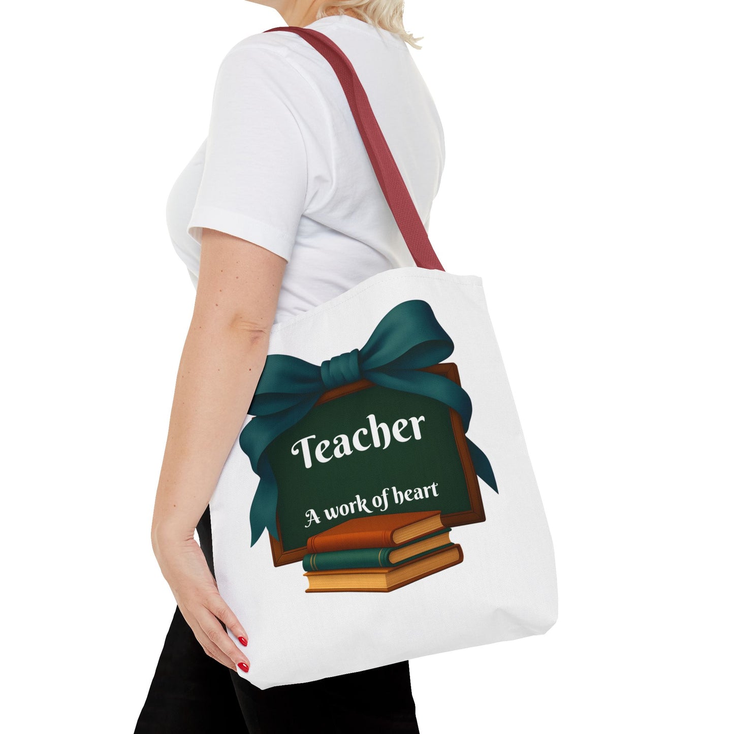 Personalize Unisex Teacher Appreciation Tote Bag, Gift for Educators, Back to School, Messy Coquette Design